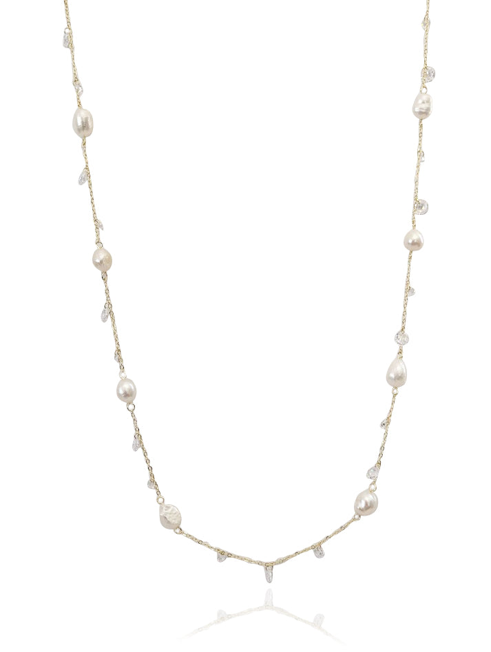 Freshwater pearl clearance gold necklace