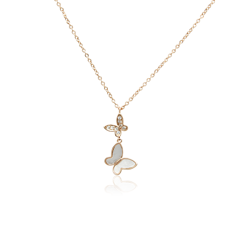 White deals butterfly necklace