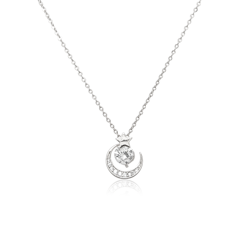 White gold cubic 2025 zirconia necklace