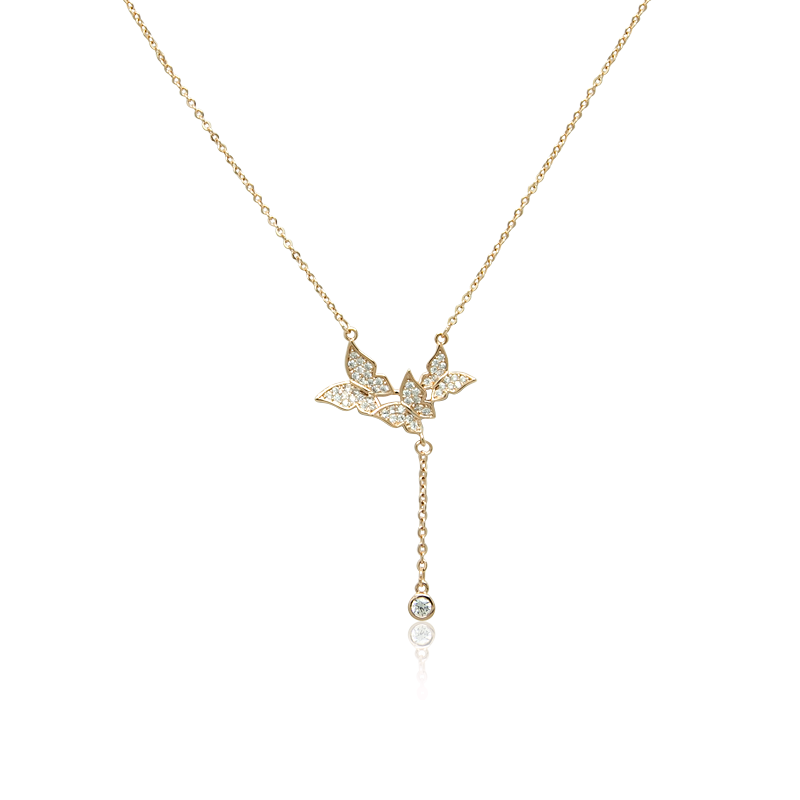 White deals butterfly necklace