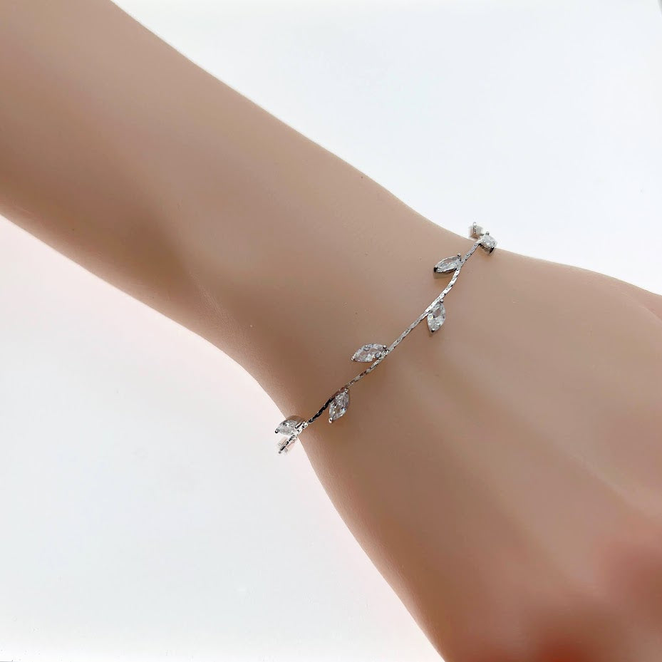 Leaf Cubic Zirconia Bracelet