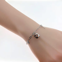 Heart Lock Charm Bracelet