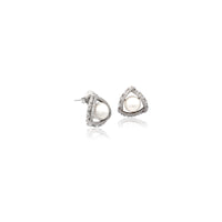 Freshwater Pearl and Cubic Zirconia Stud Earrings