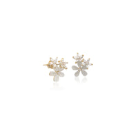 Flower Simulated Moonstone Earrings