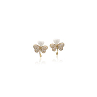 Clover Hearts Simulated Moonstone Earrings