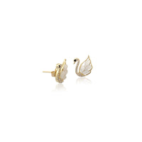 Swan Simulated Moonstone Earrings