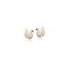 Swan Simulated Moonstone Earrings