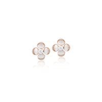 Flower Simulated Moonstone Earrings