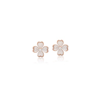 Clover Simulated Moonstone Earrings