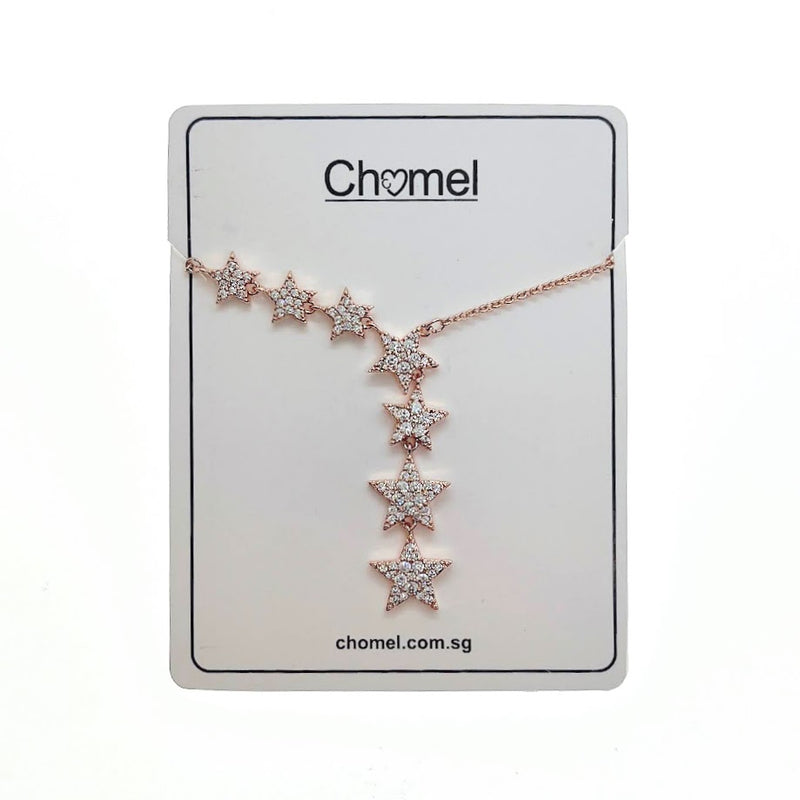 Rosegold  7 Stars Cubic Zirconia Necklace