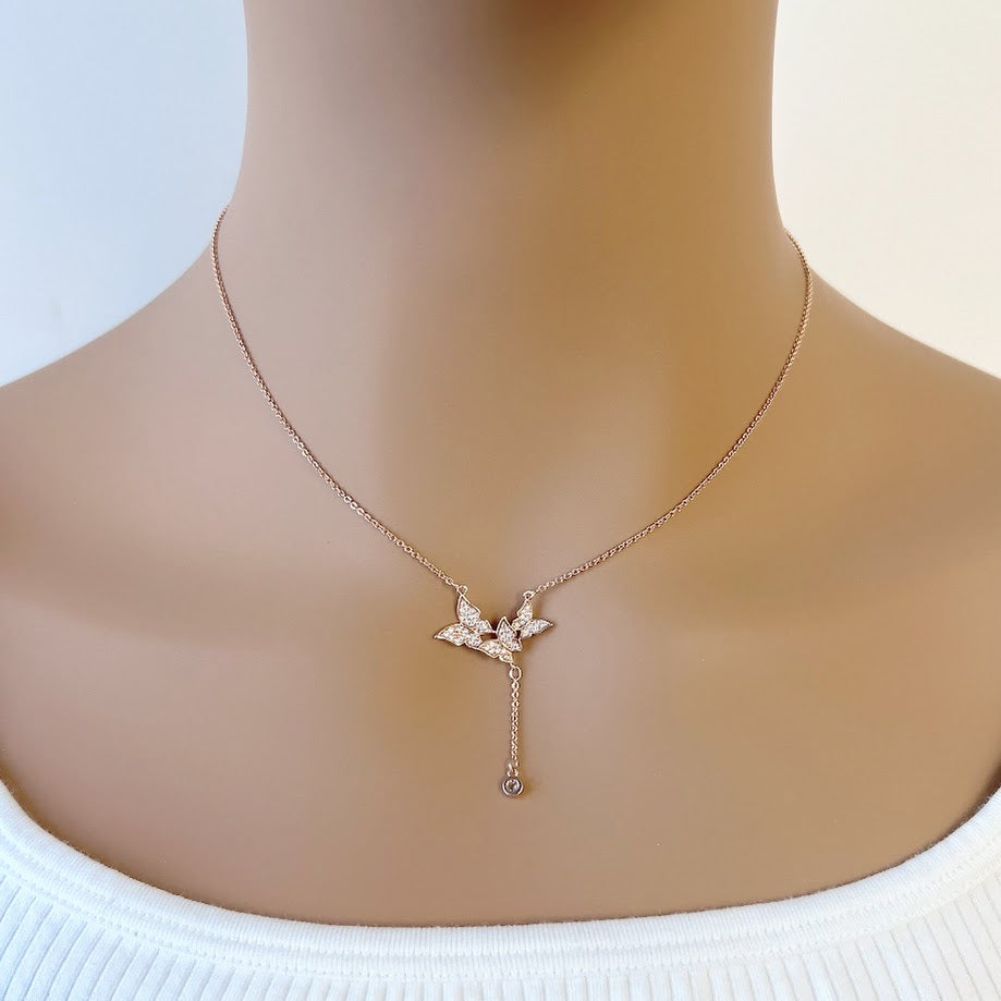 Butterfly Cubic Zirconia  Necklace