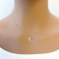 Moon & Star Cubic Zirconia Necklace