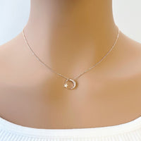 Moon & Star Cubic Zirconia Necklace