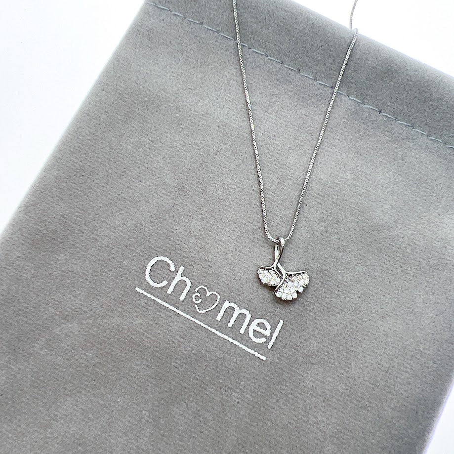 Gingko Leaf Cubic Zirconia Necklace