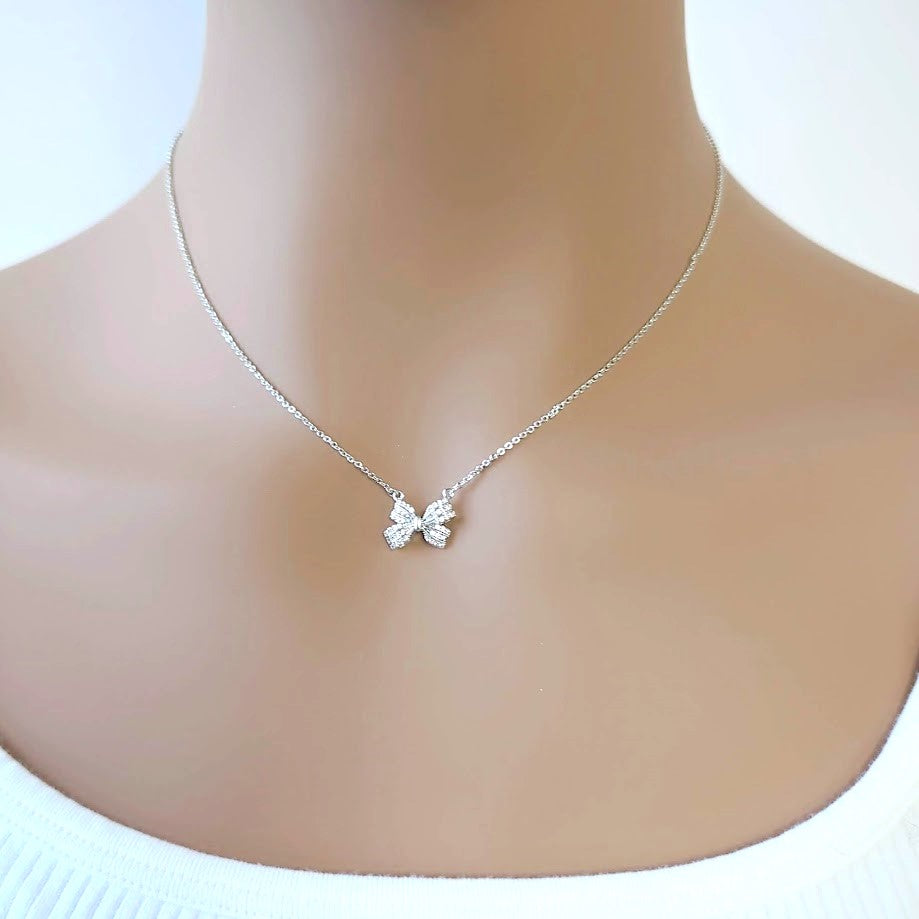 Ribbon Cubic Zirconia Necklace