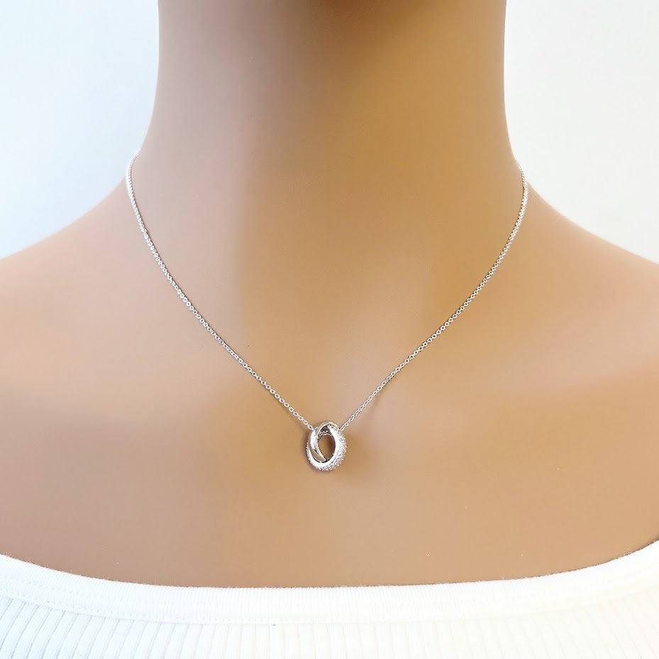 Interlocking Ring Cubic Zirconia Necklace