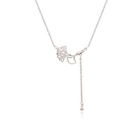 Gingko Leaf Cubic Zirconia  Necklace