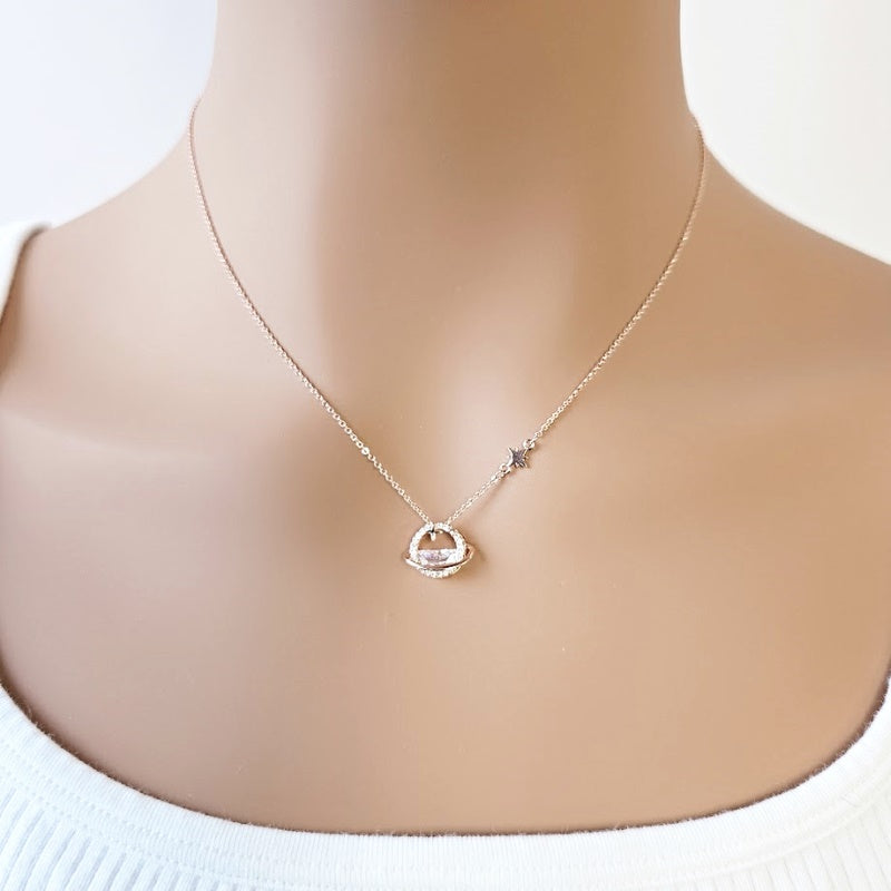 Planet Cubic Zirconia Necklace