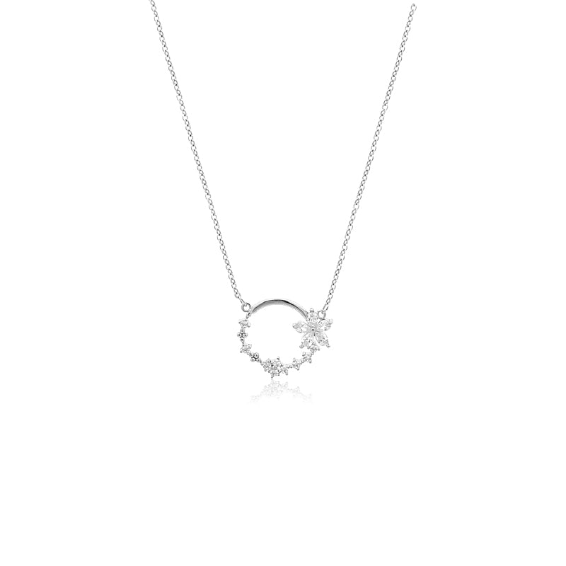 Flower Cubic Zirconia Necklace