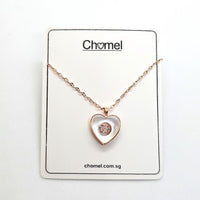 Heart Cubic Zirconia and Mother of Pearl Necklace