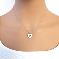 Heart Cubic Zirconia and Mother of Pearl Necklace