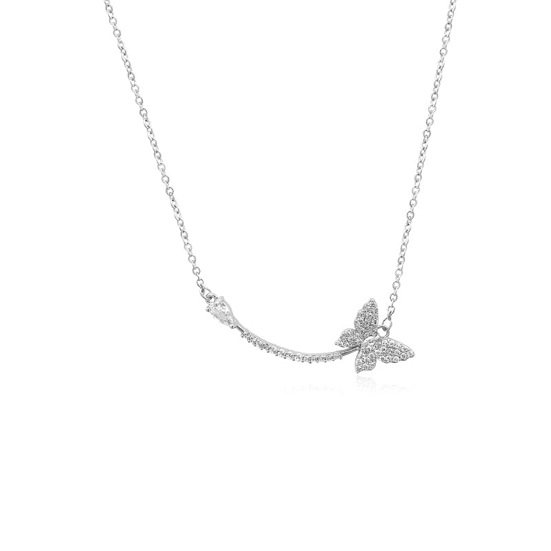 Butterfly Cubic Zirconia  Necklace - CHOMEL