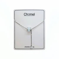 Tunnel Simulated Moonstone Necklace