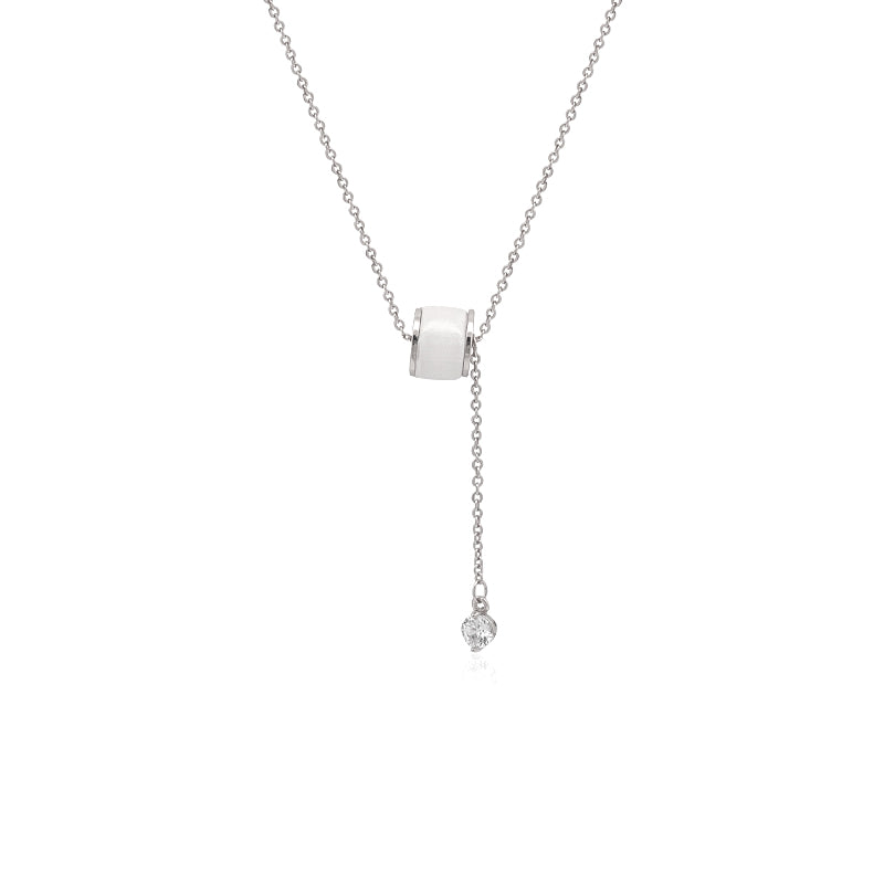 Tunnel Simulated Moonstone Necklace