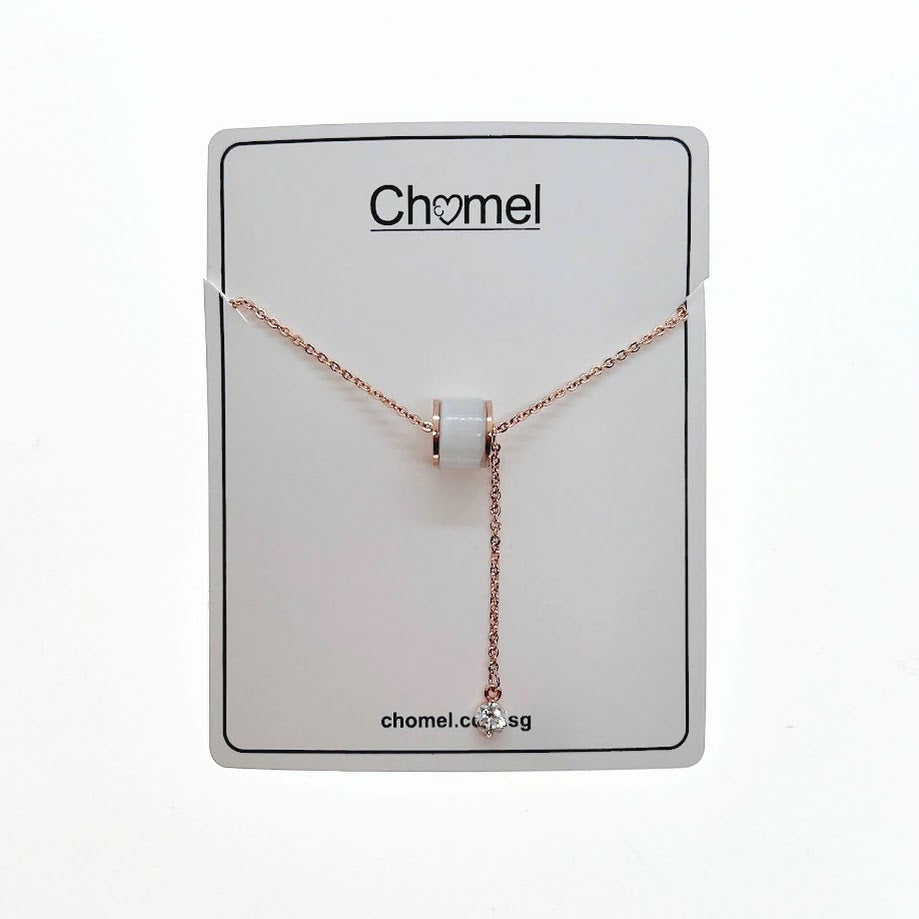 Tunnel Simulated Moonstone Necklace