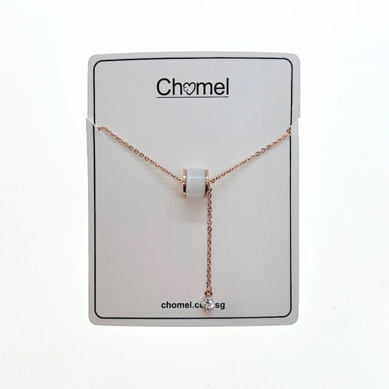 Tunnel Simulated Moonstone Necklace