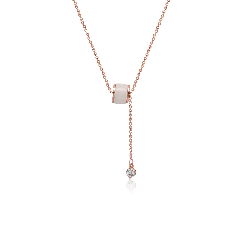 Tunnel Simulated Moonstone Necklace