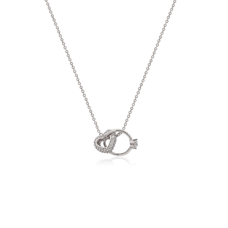 Interlocking Heart & Ring Necklace