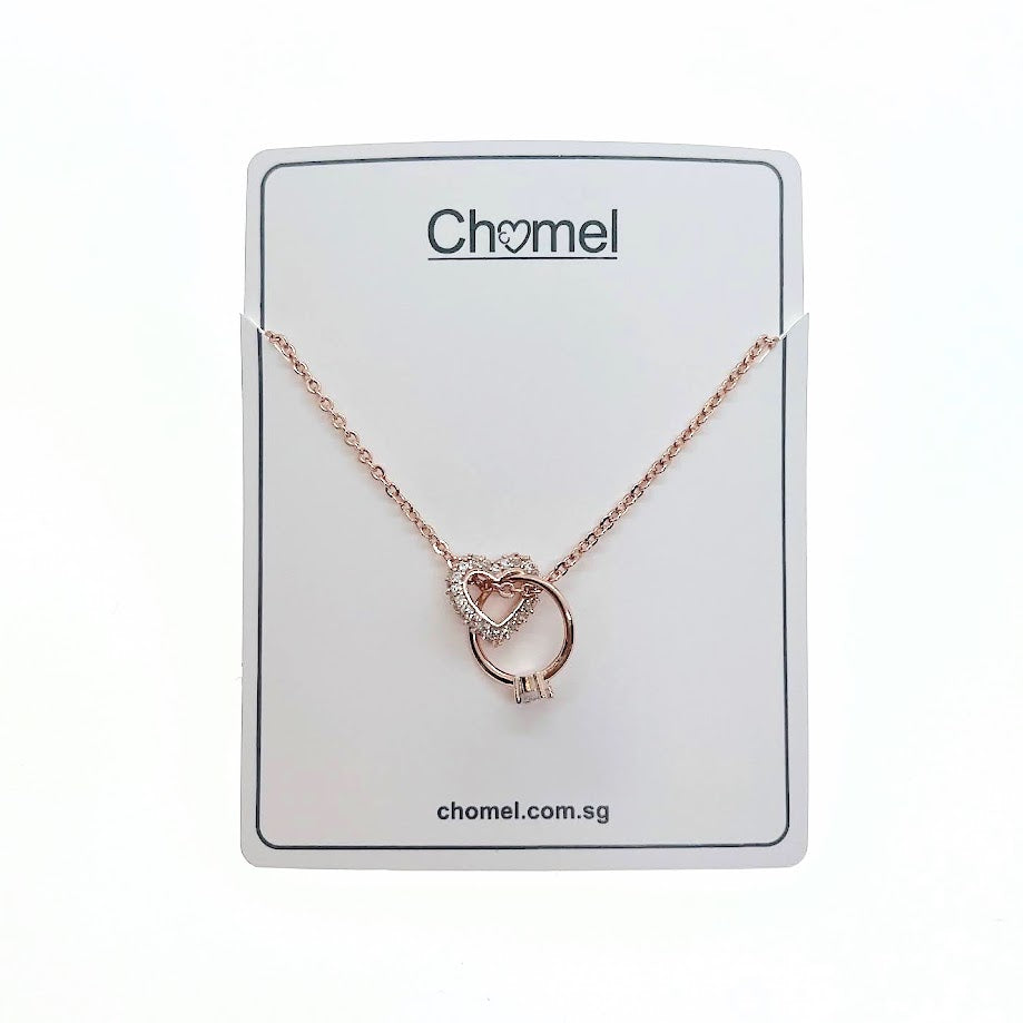 Interlocking Heart & Ring Necklace