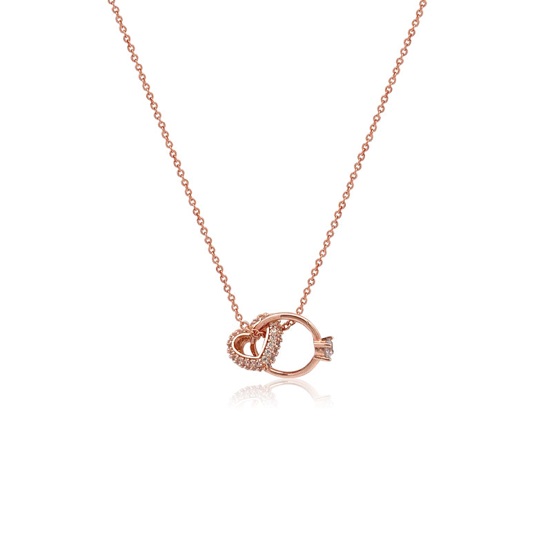 Interlocking Heart & Ring Necklace