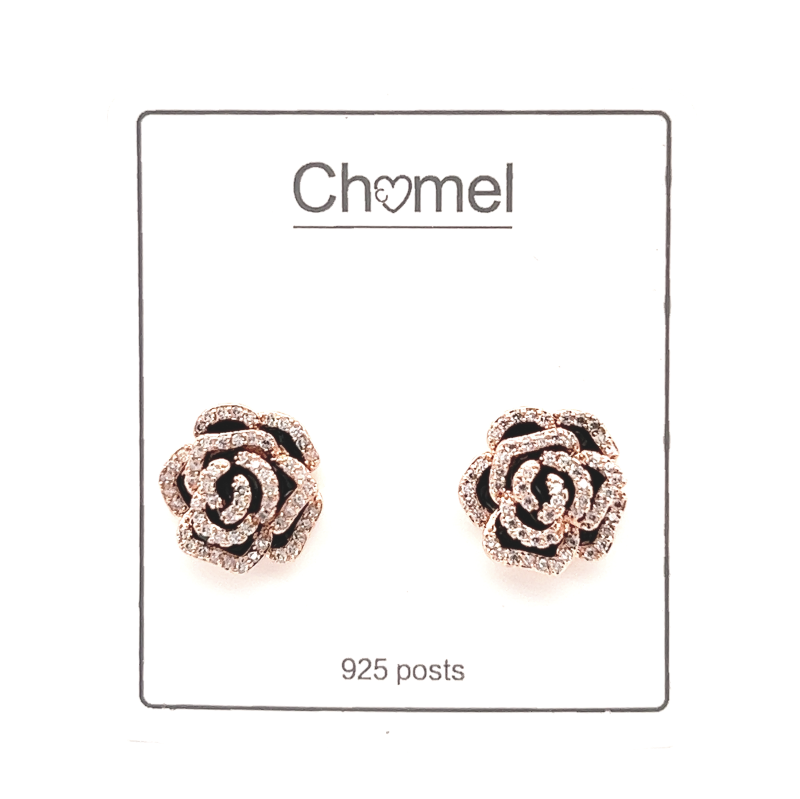 Flower Cubic Zirconia Earrings - CHOMEL