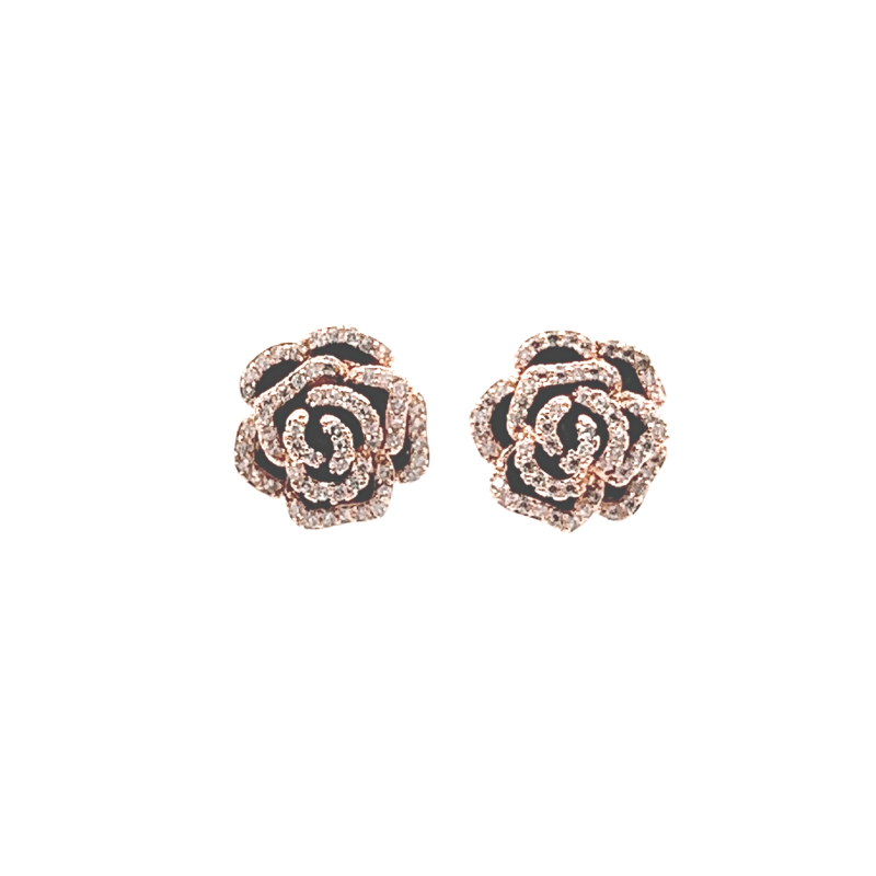 Flower Cubic Zirconia Earrings - CHOMEL