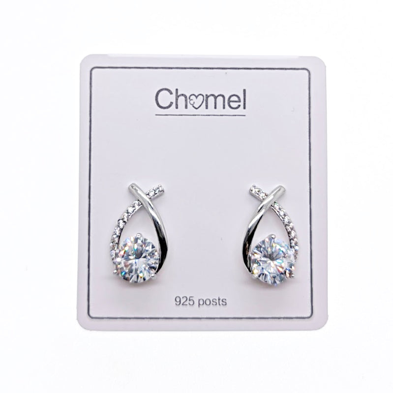 Cubic Zirconia Solitaire Earring - CHOMEL