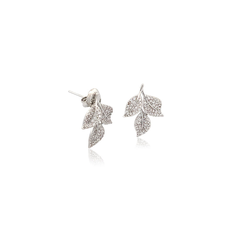 Leaf  Cubic Zirconia  Earrings