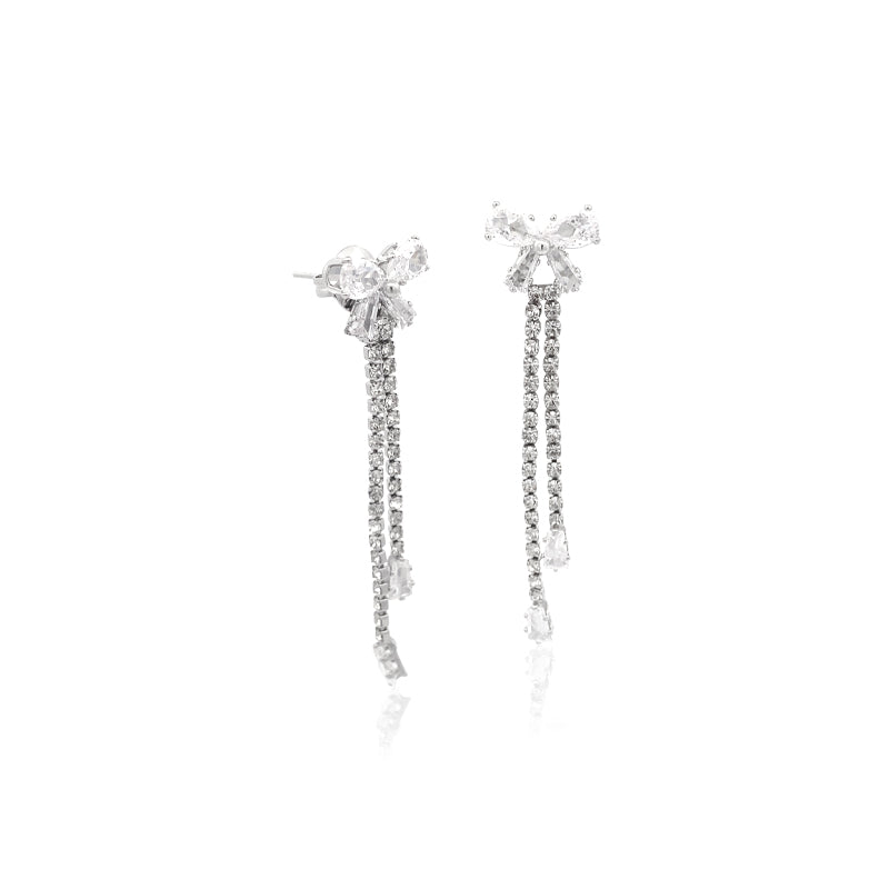 Ribbon Cubic Zirconia Earrings