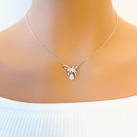 Ribbon Cubic Zirconia Necklace