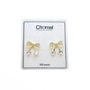 Ribbon Simulated Moonstone Earrings