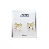 Ribbon Simulated Moonstone Earrings