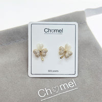 Clover Hearts Simulated Moonstone Earrings