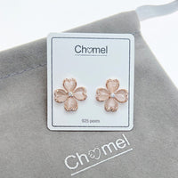 Clover Simulated Moonstone Earrings