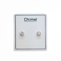 6mm Cubic Zirconia Solitaire Earring