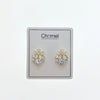 Flower Simulated Moonstone Earrings