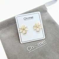 Clover Heart Simulated Moonstone Earrings