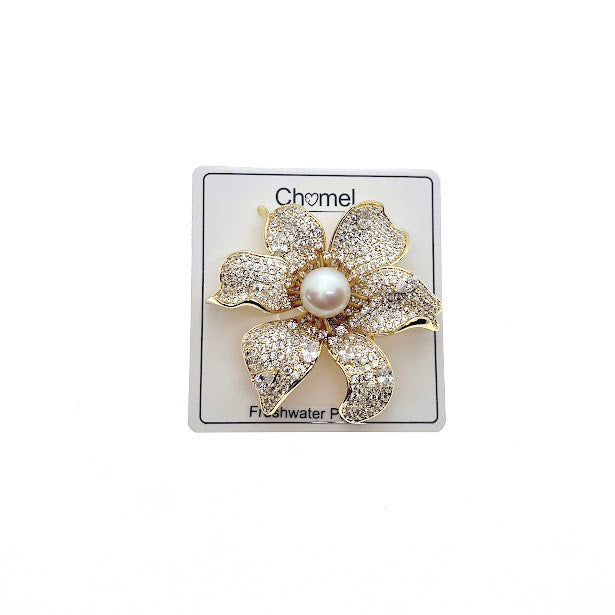 Flower Freshwater Pearl Brooch