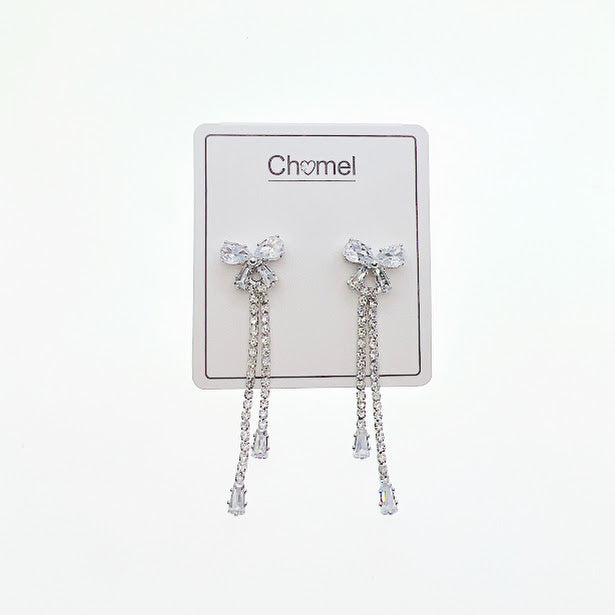 Ribbon Cubic Zirconia Earrings