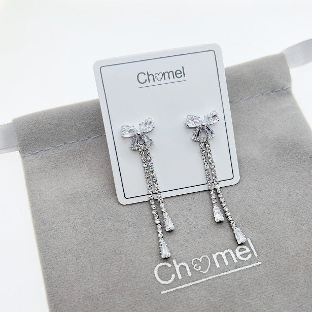 Ribbon Cubic Zirconia Earrings